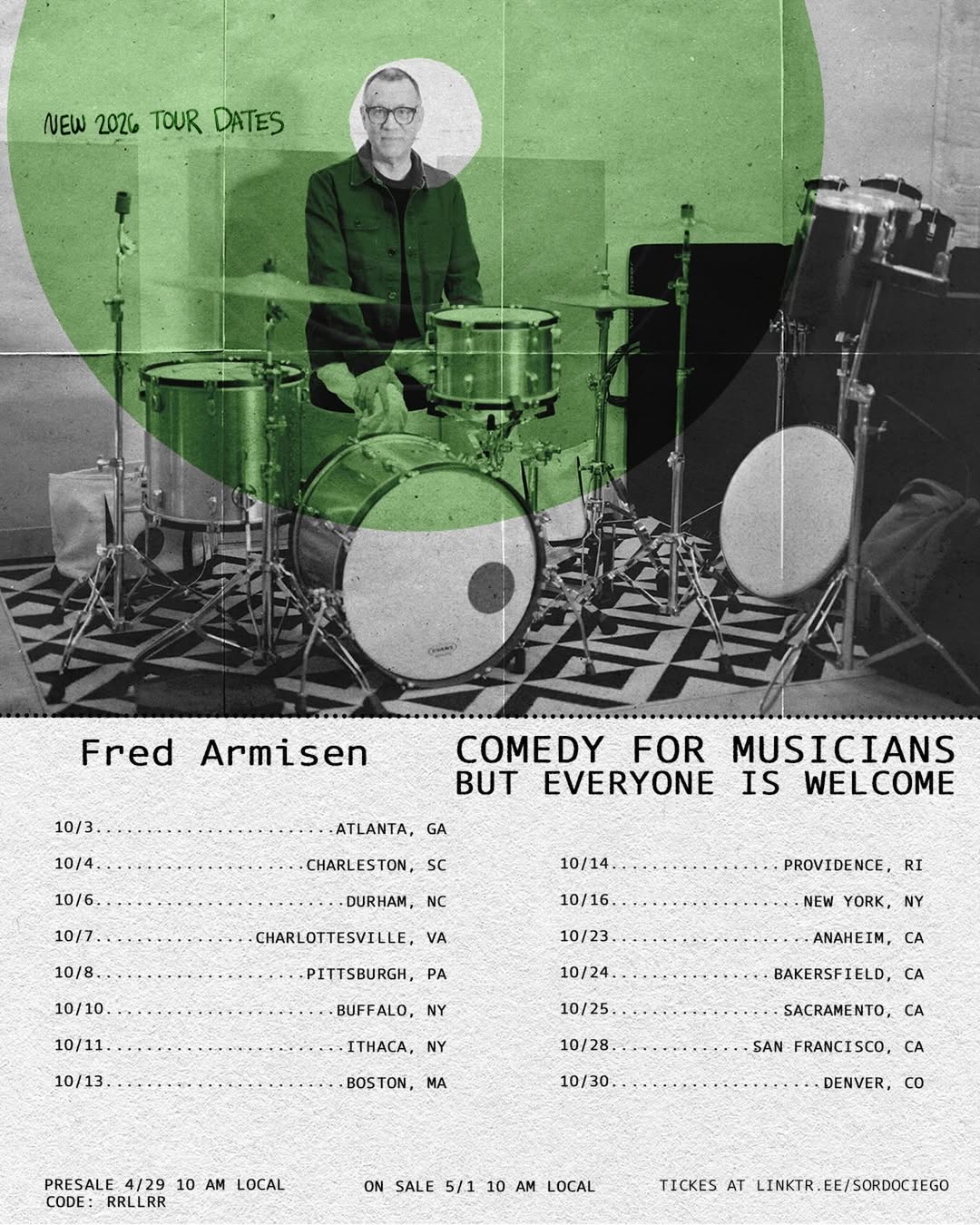 Fred Armisen 2026 live concert poster